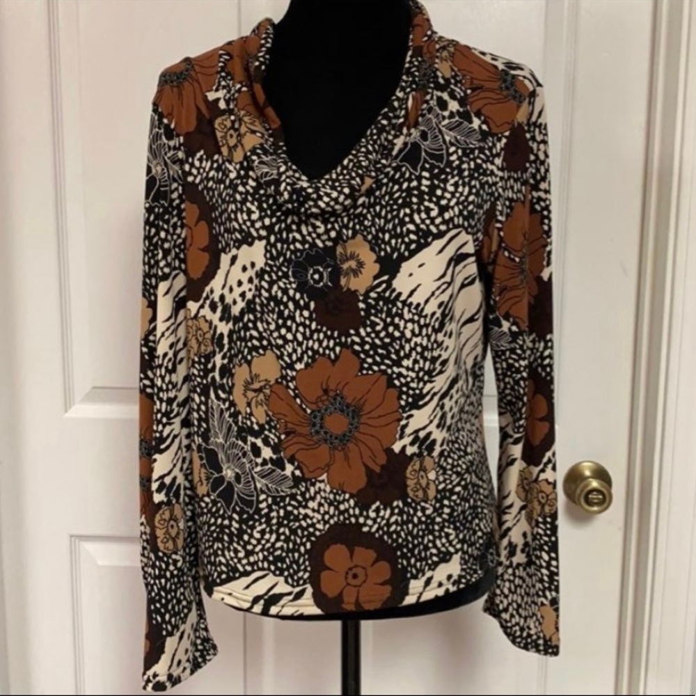 Carol Rose Vintage Blouse with Drop collar, longsleeves size Large (12/14)🧚🏻